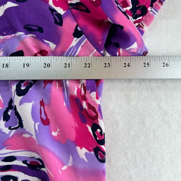 Comfy Cottons Scrub Top Womens Size M Abstract Print Medical Uniform Purple - Picture 10 of 11